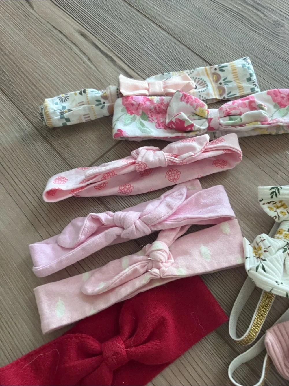 Baby Girl’s Floral & Bow Headband Set - Pink, White, Blue, Purple